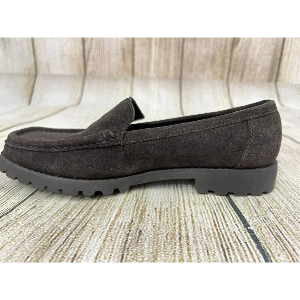 High Sierra Suede Women Loafers Moccasin 8.5M Chocolate Brown Casual Comfort‎